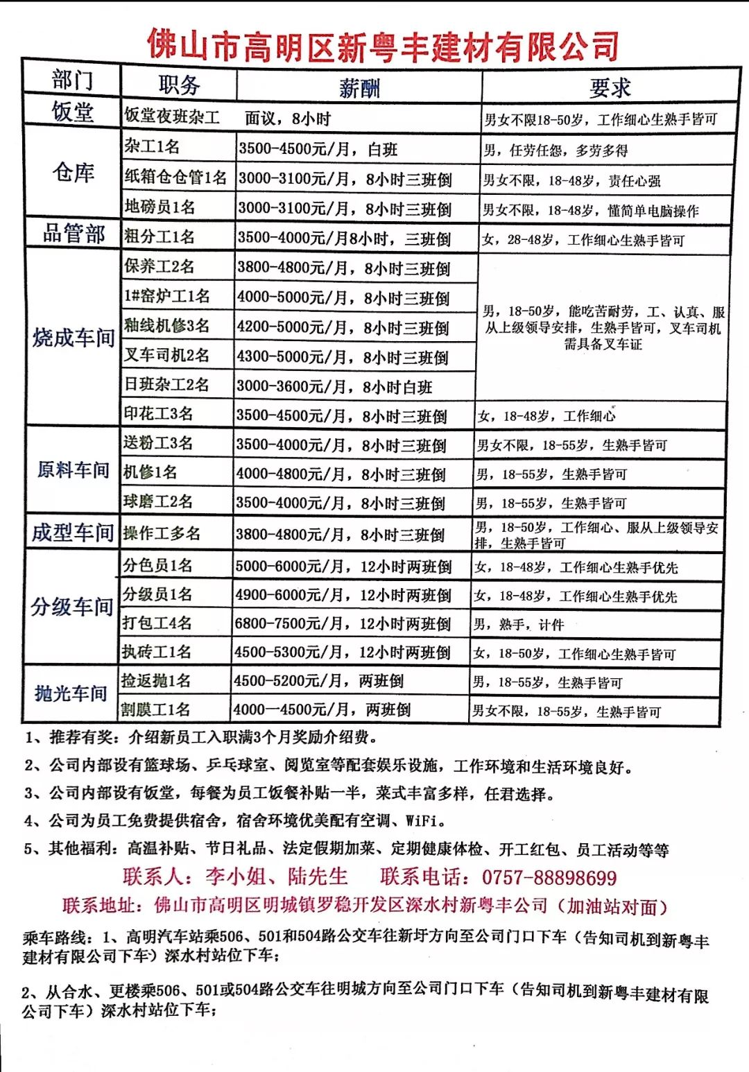 陈将村最新招聘信息汇总